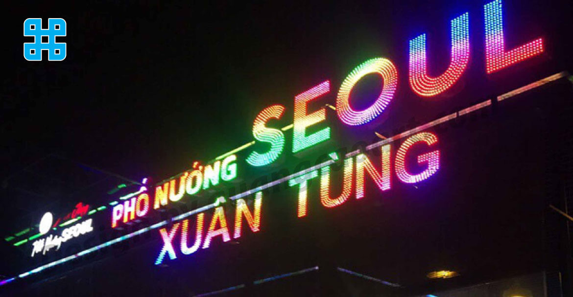 bang hieu led với nhiều hiệu ứng màu sắc khác nhau