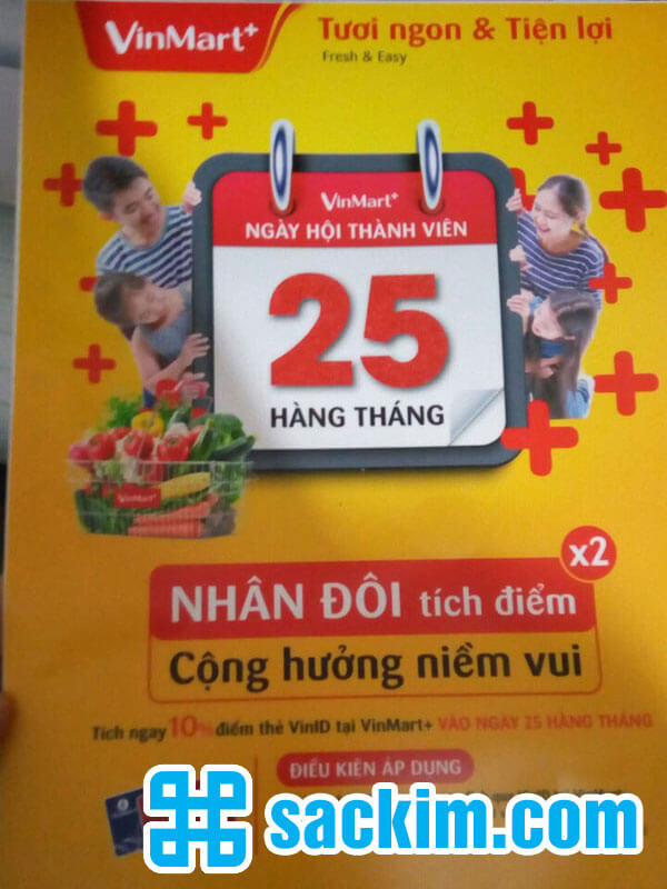 In cán form trang trí cho cửa hàng Vinmart