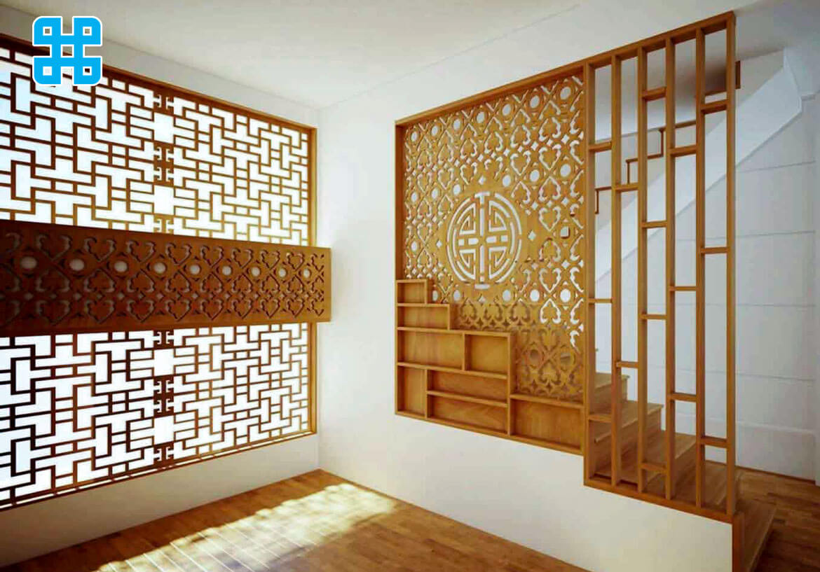 vách ngăn gỗ cnc