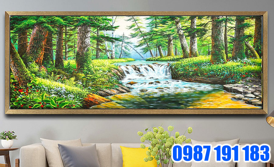 Dòng tranh cây cảnh và nước sẽ phù hợp với người mệnh Mộc