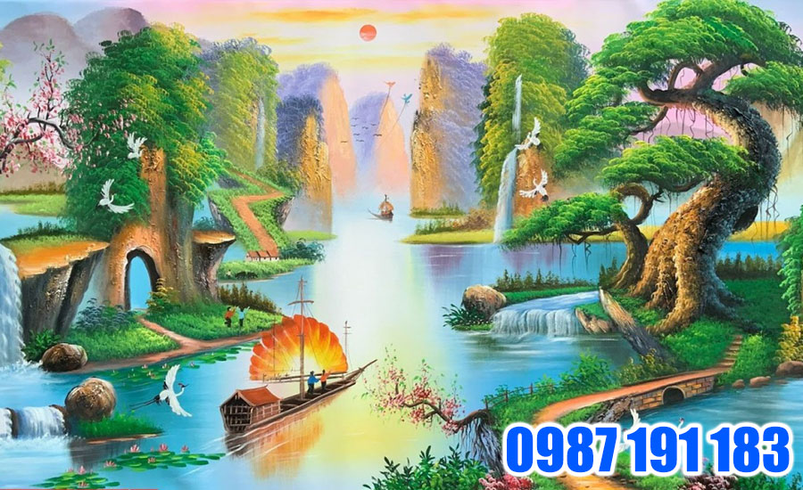 Dòng tranh có mặt trời sẽ thích hợp với người mệnh Hỏa