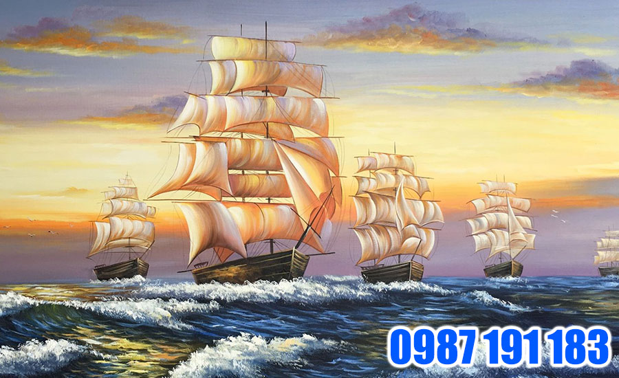 Mẫu tranh phong thủy thuận buồm xuôi gió