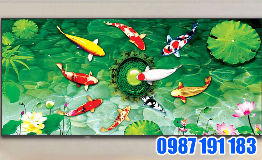 Cửu ngư quần hội là hình ảnh 9 chú cá chép quây quần bên nhau