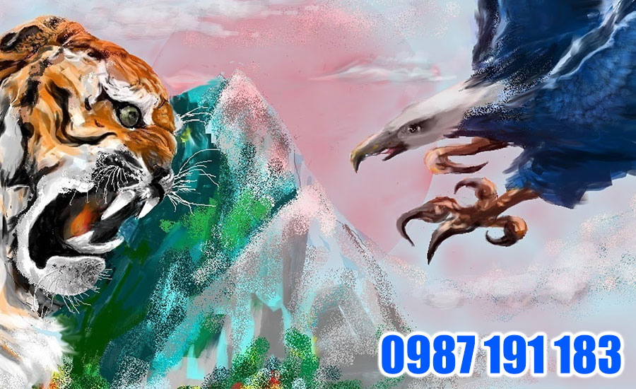 Mẫu tranh song hùng tương ngộ được tặng với mục đích cầu may mắn cho sự nghiệp, công việc