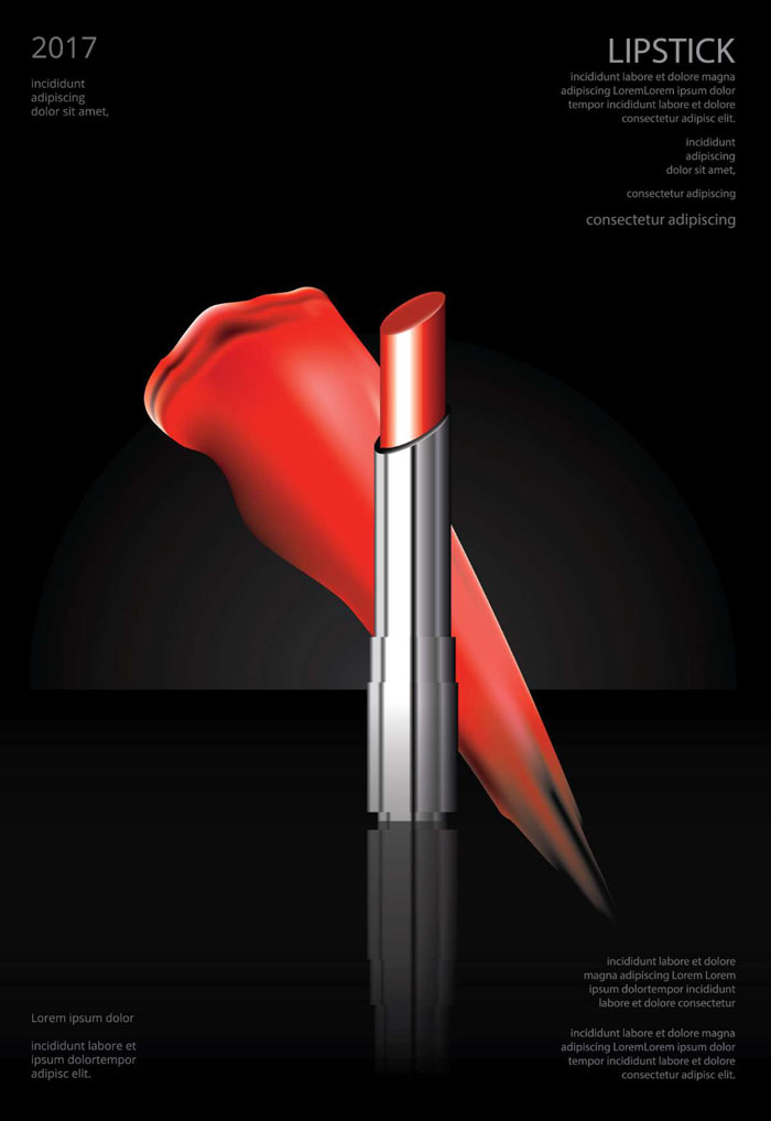 Mẫu thiết kế poster son môi quảng cáo đẹp vector 01