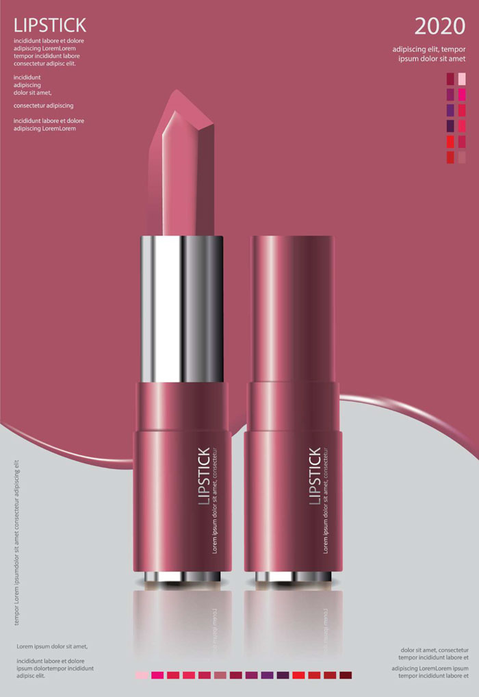 Mẫu thiết kế poster son môi quảng cáo đẹp vector 03