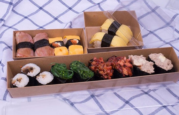 Mẫu hộp giấy chuyên dùng đựng sushi