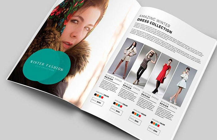 Những mẫu quần áo nên được sắp xếp ấn tượng trên catalogue sẽ khiến khách hàng luôn chú ý xem và so sánh