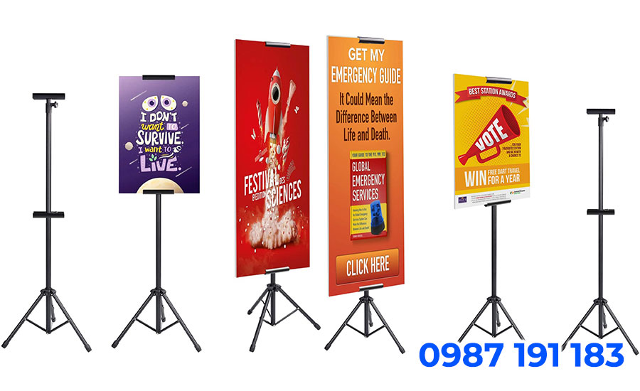 Mẫu chân standee chữ thập rất gọn gàng, chắc chắn