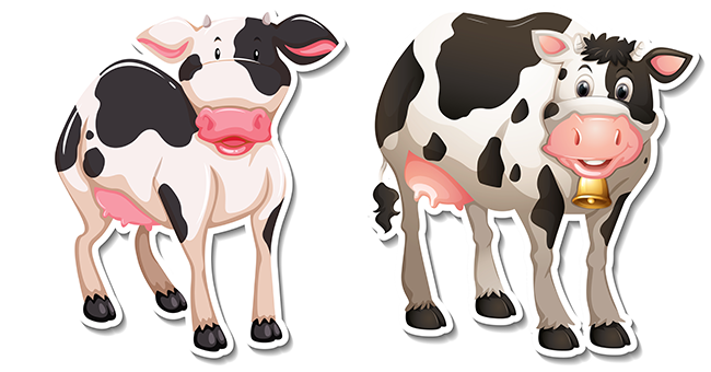 Tải 20+ mẫu sticker bò sữa vector đẹp cute, chất, ngầu