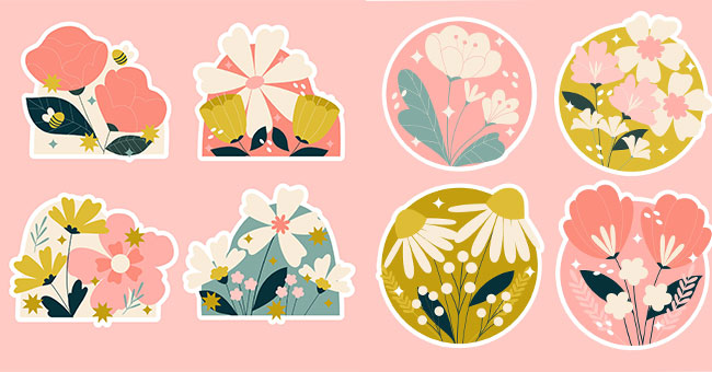 Tải 20+ mẫu sticker Hoa vector đẹp, dễ thương, chất, ngầu
