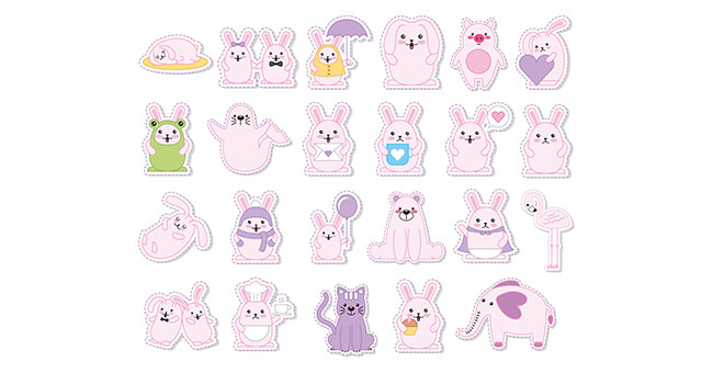 Tải 20+ mẫu sticker thỏ vector dễ thương, ngầu, chất