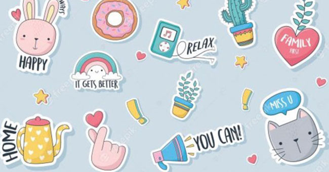 Top 20+ mẫu sticker trang trí sổ tay vector cute, chất
