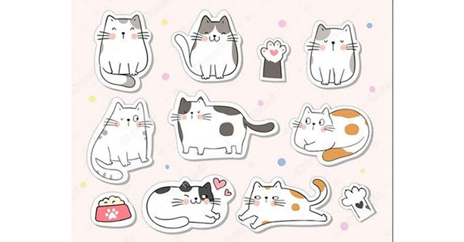 Tải 20+ mẫu sticker con mèo vector đẹp PNG, AI, PDF