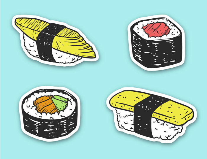 Top 20+ mẫu sticker Sushi vector cute, chất, ngầu