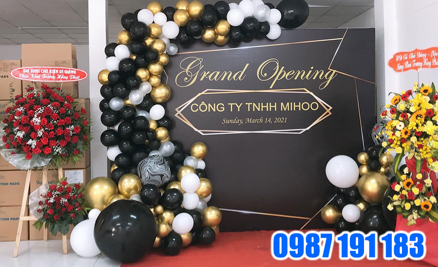 Mâu backdrop chụp ảnh cho sinh nhật công ty