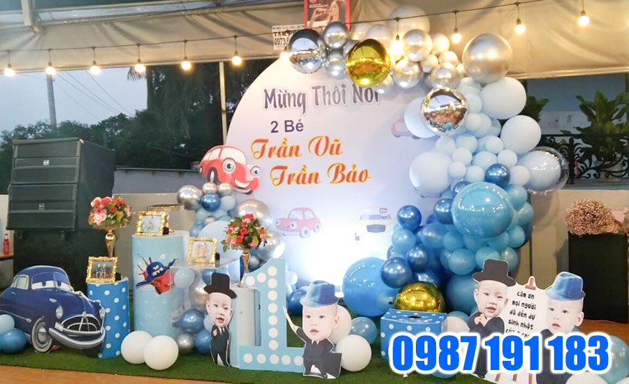Mẫu backdrop sinh nhật bé trai 02