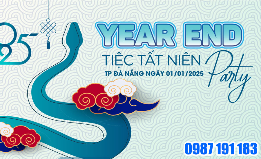 Mẫu backdrop Year End Party cho công ty