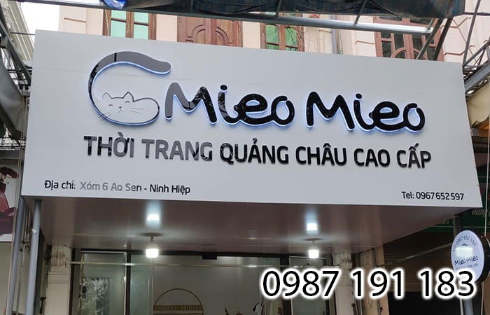 Khách hàng sẽ dễ nhớ tới thương hiệu Mieo Mieo trên bảng hiệu này