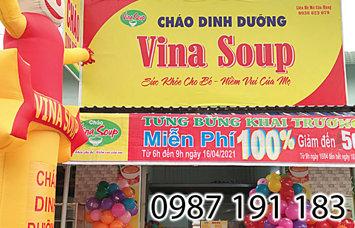 Mẫu bảng hiệu cháo dinh dưỡng Vina Soup