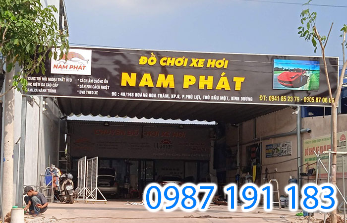Mẫu biển hiệu quảng cáo của cửa hàng đồ chơi xe hơi Nam Phát