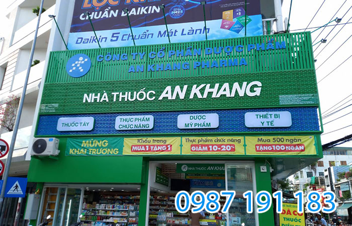 Mẫu biển quảng cáo quầy thuốc đẹp của nhà thuốc An Khang