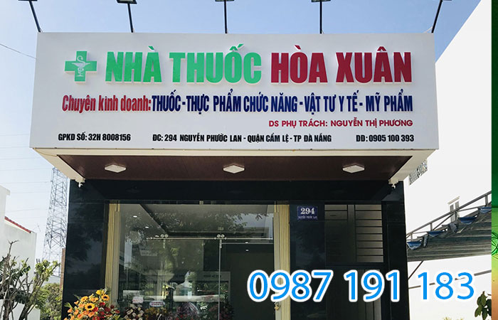 Mẫu bảng hiệu nhà thuốc tây đẹp Hòa Xuân