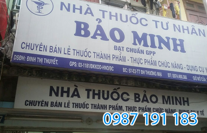 Mẫu bảng hiệu của nhà thuốc tư nhân Bảo Minh