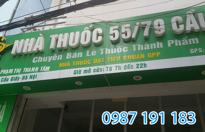 Thiết kế mẫu bảng hiệu nhà thuốc tại Hà Nội đơn giản