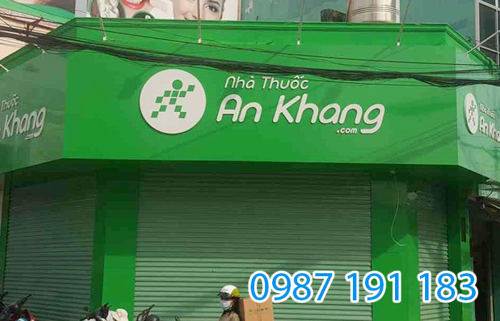 Mẫu bảng hiệu 3 mặt tiền của nhà thuốc An Khang