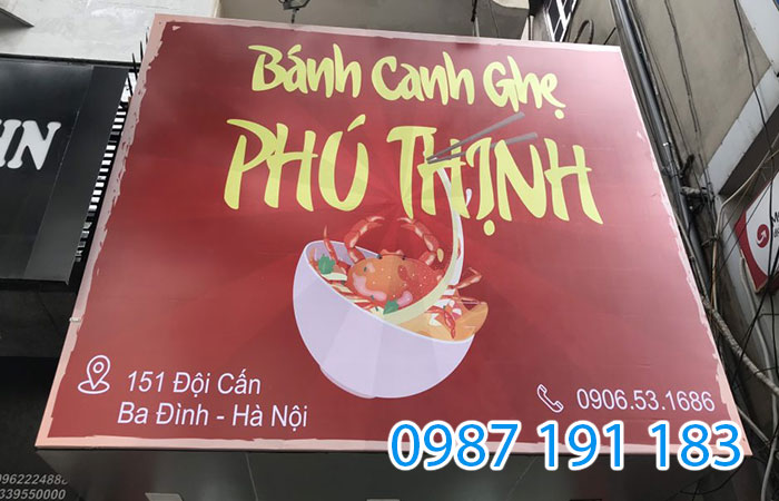 Mẫu bảng hiệu bánh canh ghẹ Phú Thịnh