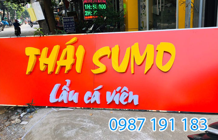 Mẫu bảng hiệu quán lẩu cá Thái Sumo