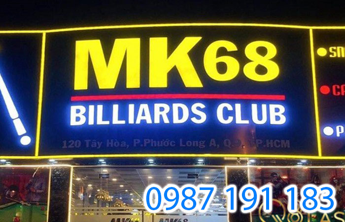 Mẫu bảng hiệu Billiards Clud MK68