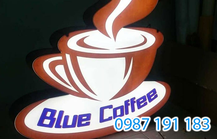 Mẫu biển vẫy mica của quán Blue Coffee