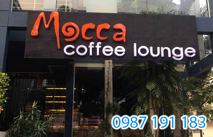 Mẫu biển quảng cáo đơn giản của quán cà phê Mocca