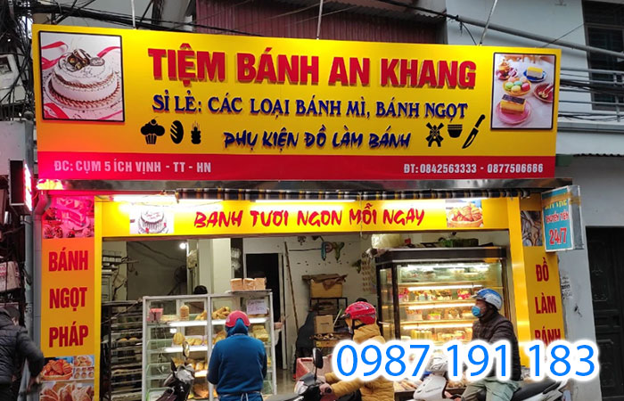 Mẫu bảng hiệu kích thước nhỏ của tiệm bánh An Khang