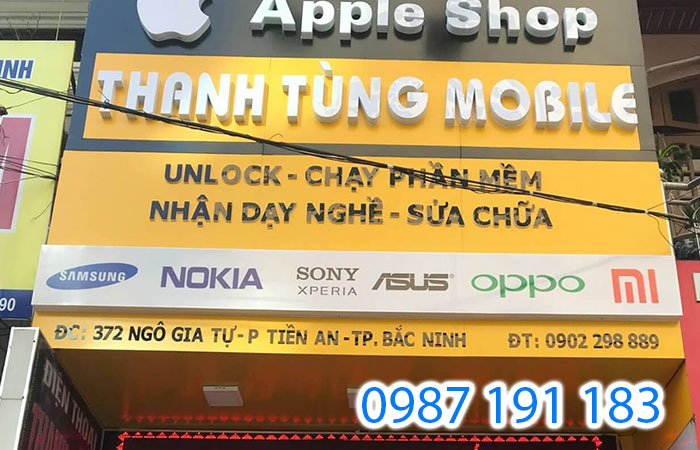 Mẫu biển hiệu đẹp của cửa hàng Thanh Tùng Mobile