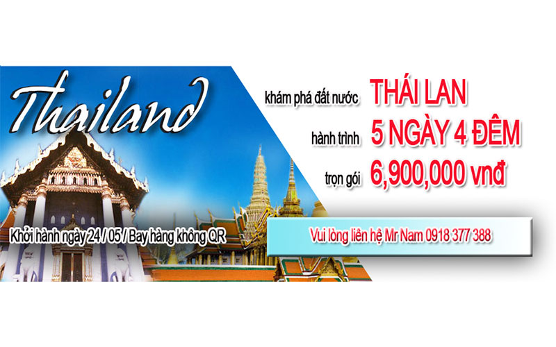 Mẫu tờ rơi quảng cáo cho tour du lịch Thái Lan
