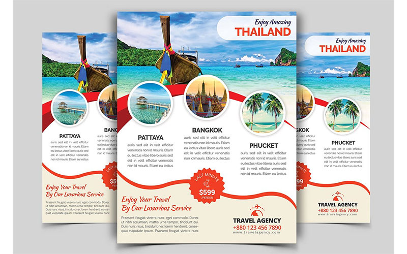 Mẫu tờ rơi quảng cáo du lịch tại biển của Thái Lan