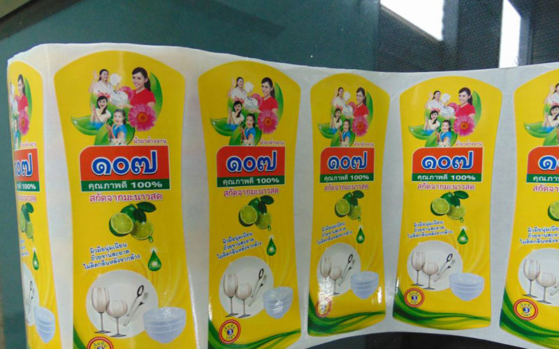 Đặt in mẫu tem nhãn nước rửa chén cho thương hiệu nước ngoài