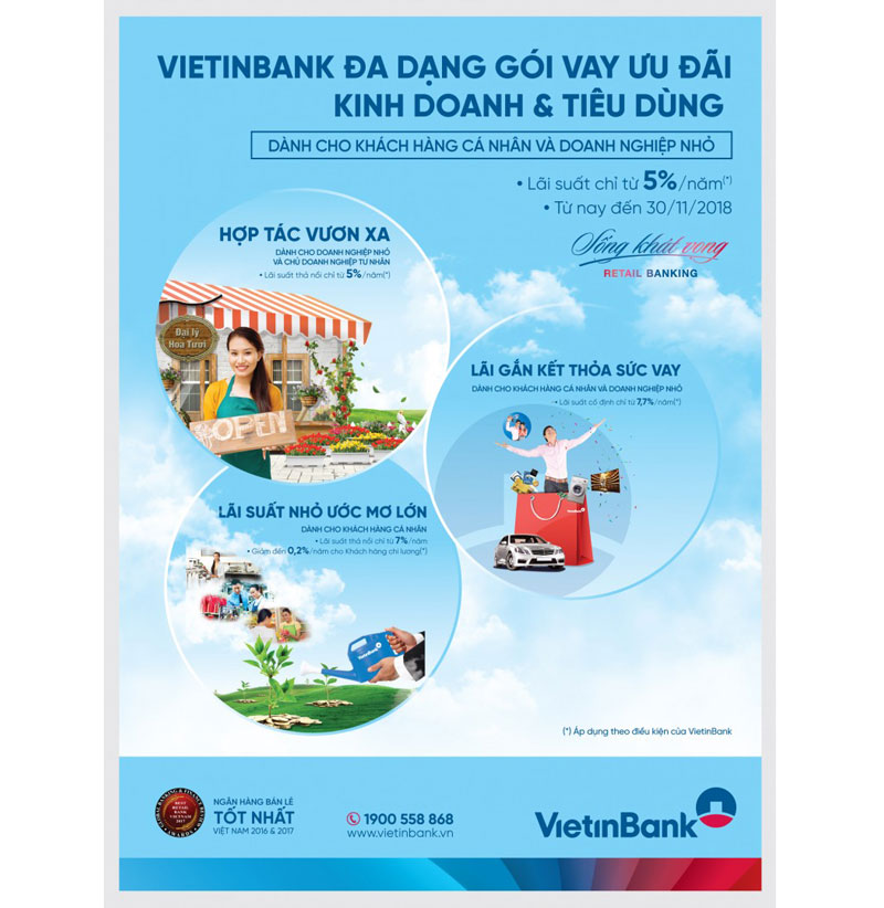 Mẫu tờ rơi bảo hiểm của, cho vay của ngân hàng Vietin Bank