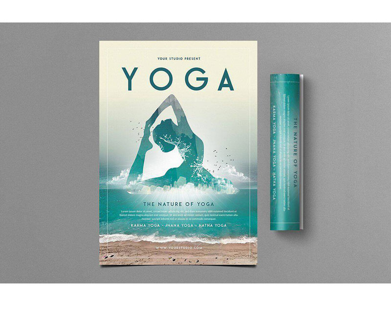 Mẫu tờ rơi quảng cáo dạy yoga tại trung tâm bằng tiếng Anh