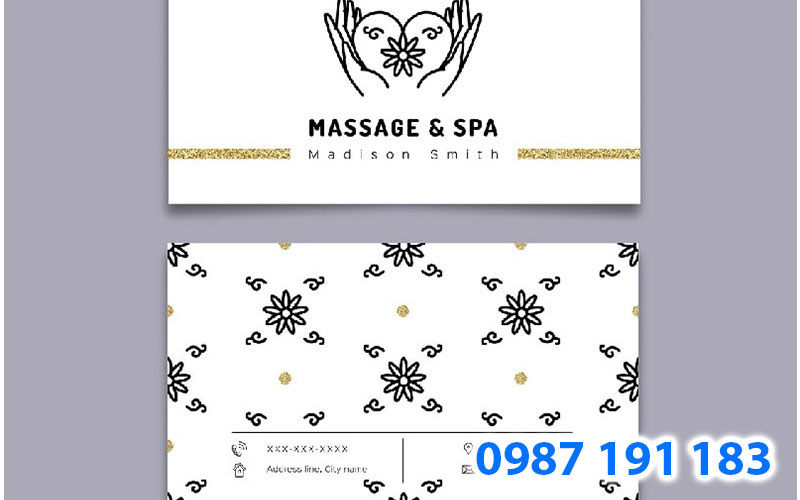 Mẫu card visit massage 06