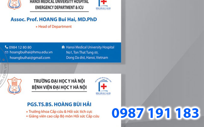 Mẫu name card dành cho bác sĩ tại bệnh viện đại học y Hà Nội