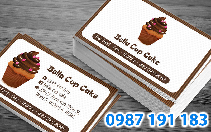 Mẫu name card tiệm bánh Bakery Cup Cake