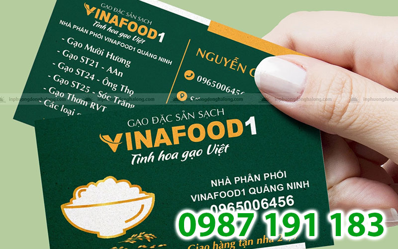 Mẫu name card bán gạo của cửa hàng tinh hoa Gạo Việt Vina Food