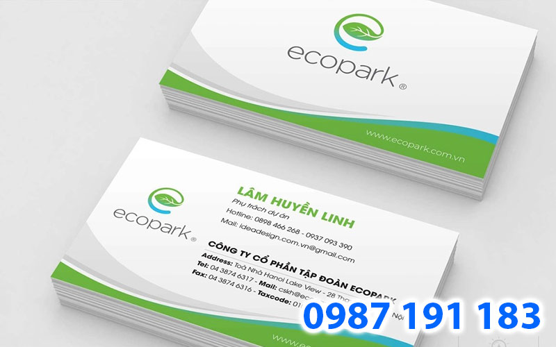 Mẫu name card của công ty bất động sản Eco Park