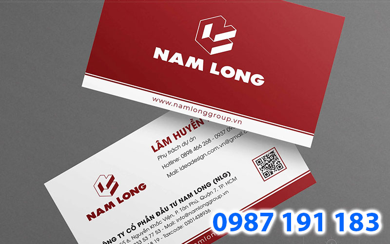 Mẫu name card của công ty cổ phần đầu tư Nam Long