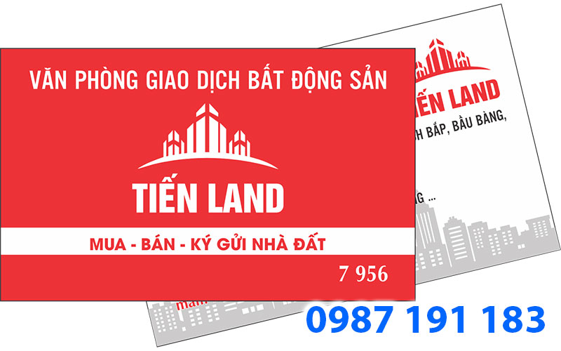 Mẫu card visit của văn phòng giao dịch bất động sản Tiến Land