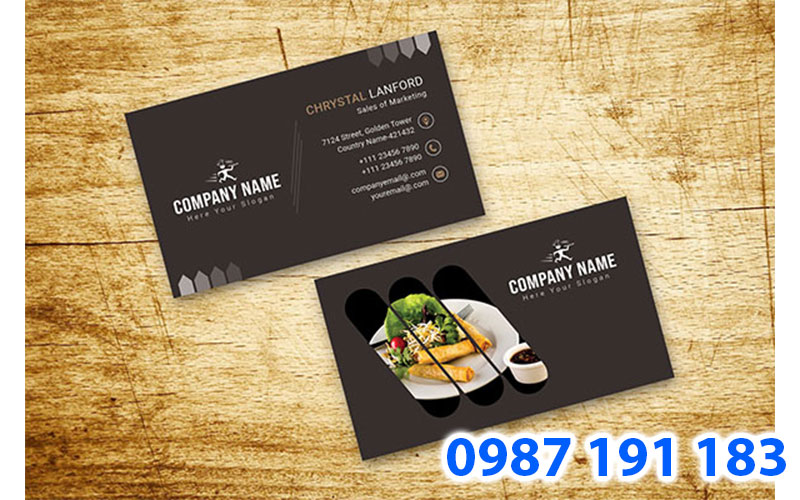 Mẫu name card dành cho công ty kinh doanh đồ ăn thức uống